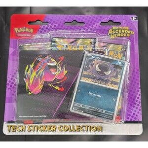 NEW Pokemon Ascended Heroes - 3 Pack Tech Sticker Collection Gastly  - Sealed